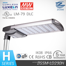 230W Meanwell controlador UL LED luz de calle con 100 a 277V 347V 480V